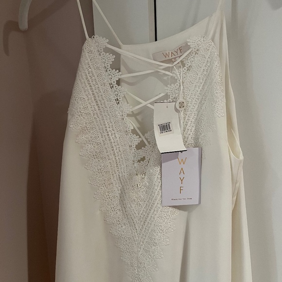 NWT WHITE CAMI WITH LACE - Picture 1 of 3